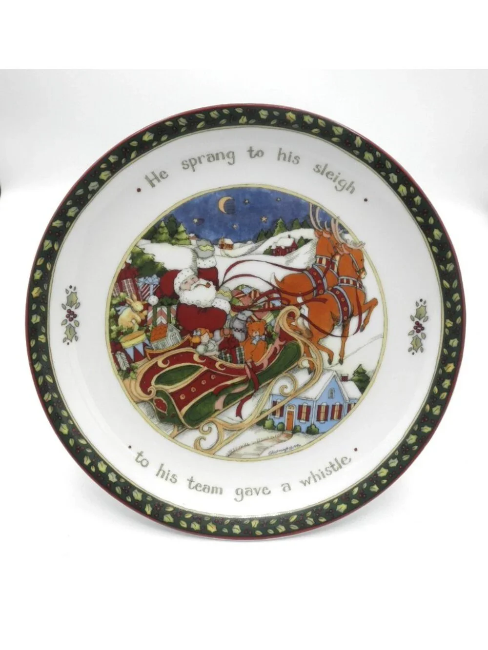 Portmeirion Studio A CHRISTMAS STORY 10 -1/4 In Pedestal Cake Stand Susan Winget
